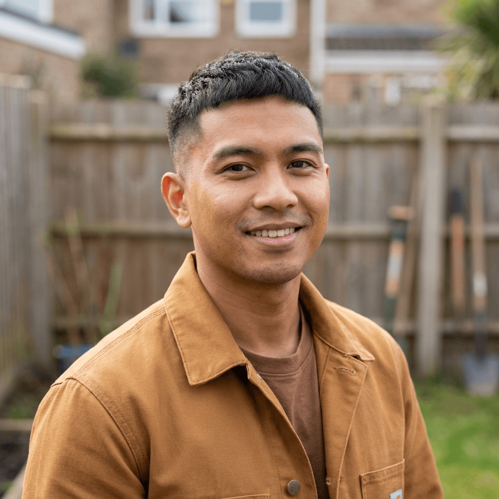Male homeowner in his early 40s, White, relaxed confident expression suitable for a satisfied customer